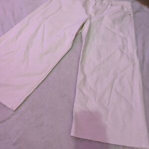 Bershka Cream Ankle & Cropped Jeans